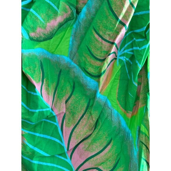 Farm Rio Anthropologie Lime Green Puff Sleeve Mini Dress Tropical NWT Size S - Picture 9 of 10